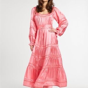 Mille Alessandra maxi dress NWT pink tiered